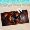Asciugamano da Spiaggia con Teschio e Fiamme in Poliestere Morbido Assorbente Asciugatura Rapida Grande Dimensioni Telo per Piscina e Surf