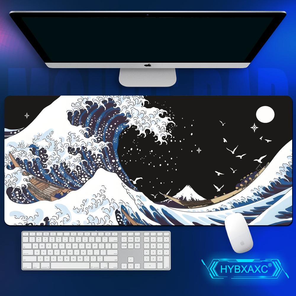 90x40cm Van Gogh Japanese Wave Mouse Pad The Great Wave Hd Extended Gaming Keyboard Mats Large Starry Wave Gamer Mousepad