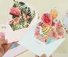 3D Pop-up Flowers Postcard with Envelope Romantic Flower Birthday Christmas Card Paper Greeting Cards Blessing Message Card