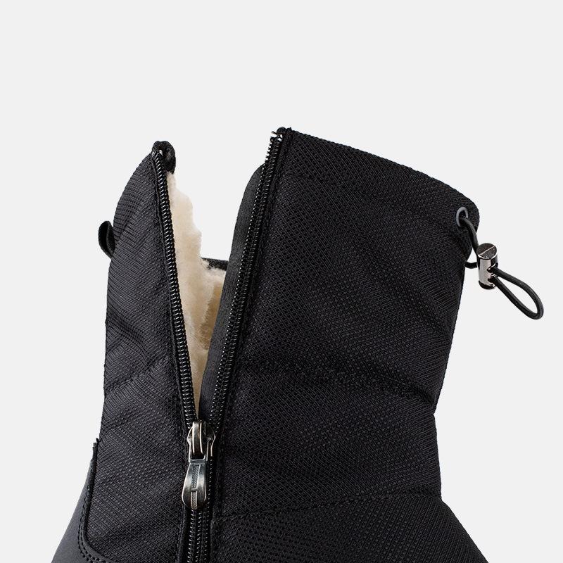 Men's Winter Shoes Cotton Waterproof Leather Men Warm Sneakers Non-slip Men Walking Hiking Shoes