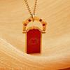 Colored Heart Card Pendant Necklace Gold-plated Y2K Neck Jewelry  For Women