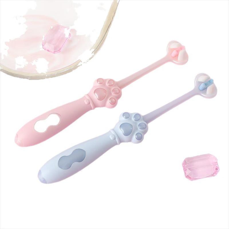 SaJie Cartoon Kitten Paw Kids Soft Bristle Toothbrush