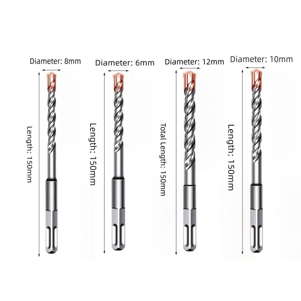 New Cross Tips SDS Plus Drill Bits 150mm Rotary Hammer Drill Bit Impact Drills 6/8/10/12mm Carbide Tipped Drill Masonry