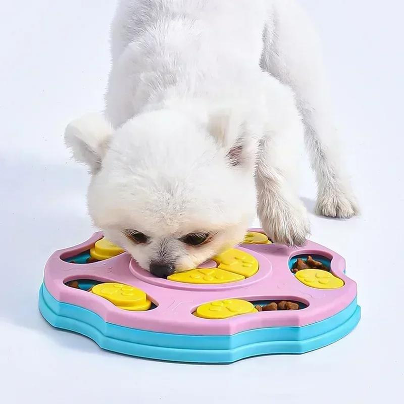 Jouets Puzzle pour chien, gamelle interactive pour ingestion lente, augmentation du qi du chiot, distributeur de nourriture, manger lentement, bol antidérapant, jeu d'entraînement pour animaux de compagnie, chat et chien