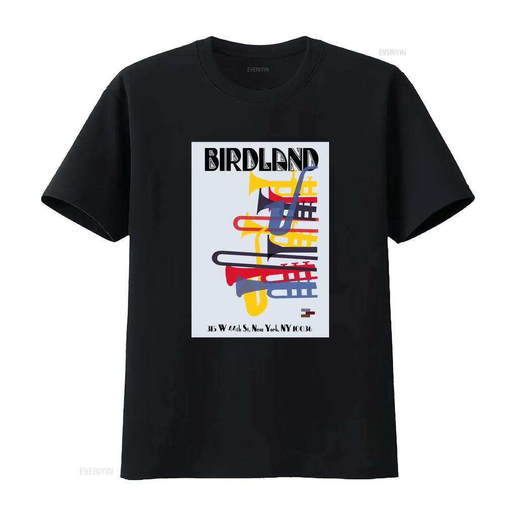 Birdland 1949 Poster Theater Vogel Baumwoll T-Shirt Jazz Musik Live Coltrane Design New York Inspiriert Retro Stil Vintage Gewaschen