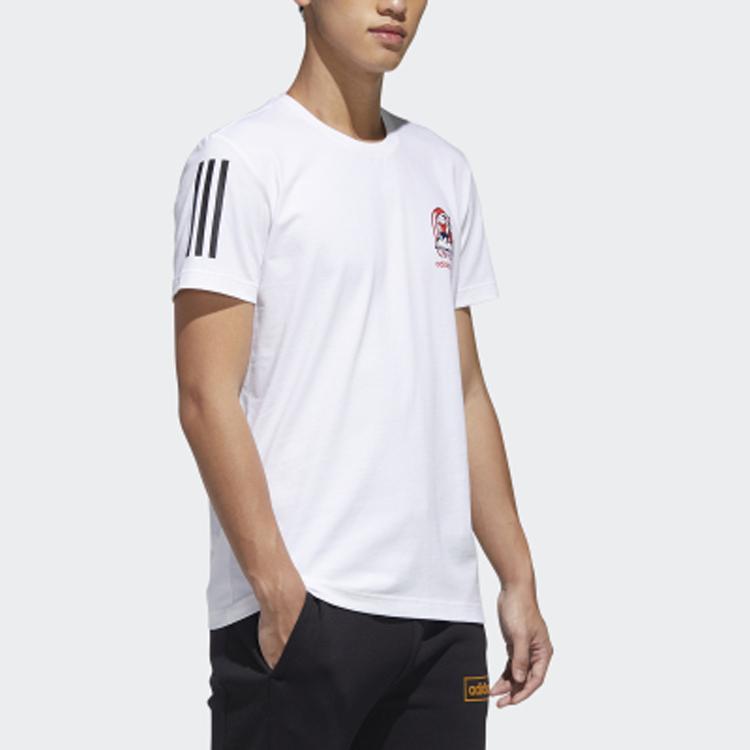 Adidas Neo Tee Casual 2020 Round Neck Short Sleeve T-Shirt Men Tops White GK1495