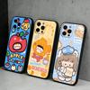 Kawaii RORO-Jump Cattoon Phone Case For iPhone17,16,15,14,13,12 Plus,Max Soft Silicone Black Cover