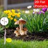 1PC 2D Flat Five Small Mushrooms Garden Decoration - Bohemian Durable Plastic Floor Plug for Outdoor Potted Plants, Garden and Tabletop Decoration