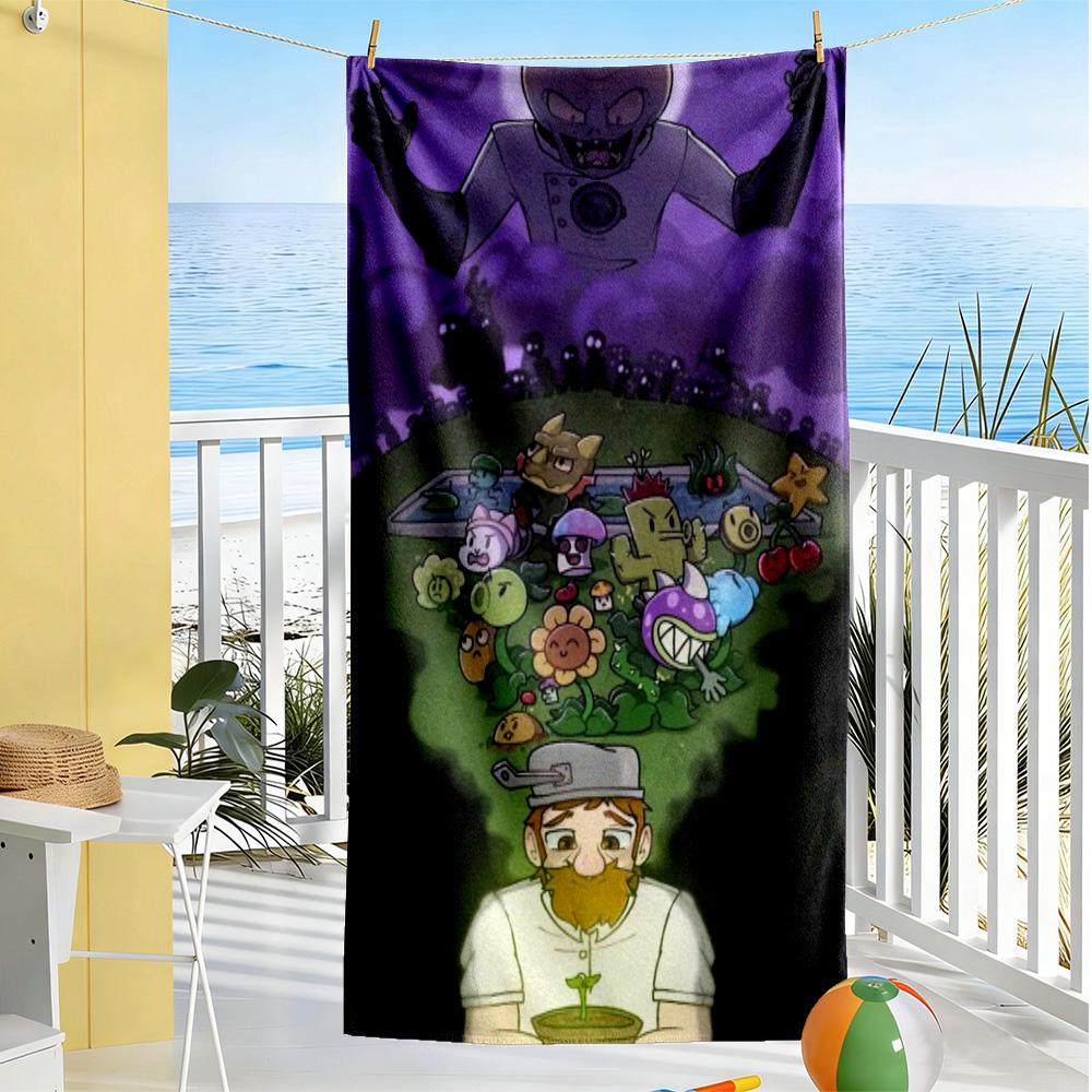 Plants Vs. Zombies Beach Towel High Absorbency & Quick-Dry Comfortable Lightweight