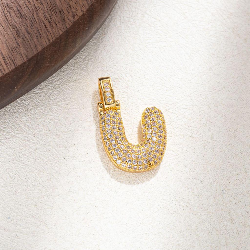 European-American Trend Zirconia Necklace with Inlaid Full Diamond 26-Letter Alloy Women's Pendant