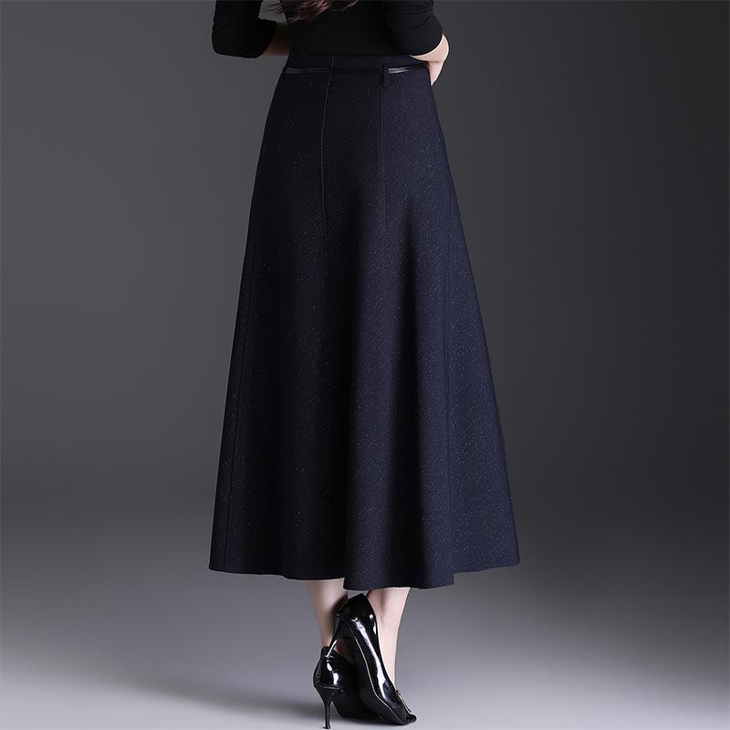 2026 Spring Women's High Waist A-Line Mid-Length Skirt with Wide Hem