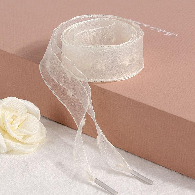 1 Paar 2,5 cm breite Schnürsenkel Transparentes Tüllband Schnürsenkel für Damen Mädchen Mode Ersatz-Schnürsenkel für Freizeitschuhe