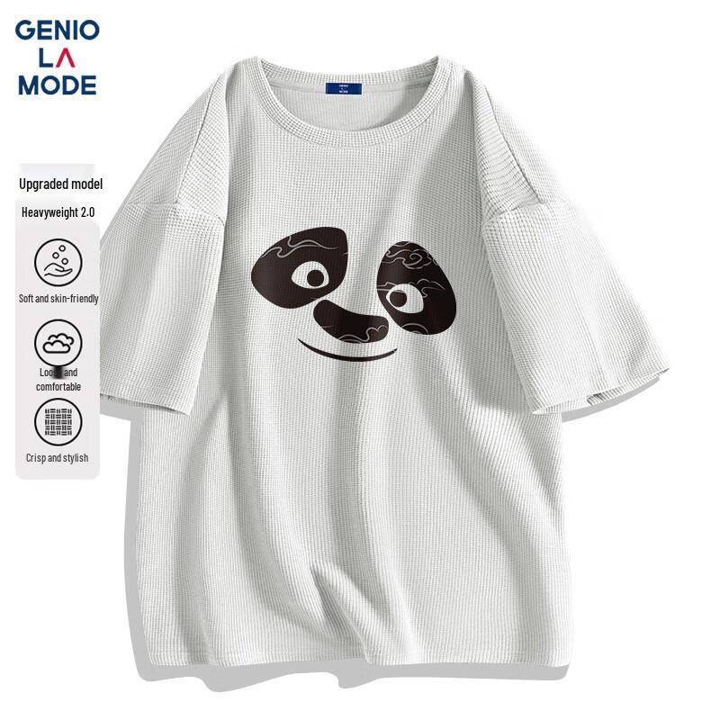 GENIOLAMODE Men s Waffle Knit Short Sleeve T-Shirt XL