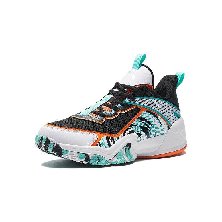 Anta Comfortable Versatile Non-Slip Durable High-Top Kids Basketball Shoes Kids sneaker Black White Green A312331142-1