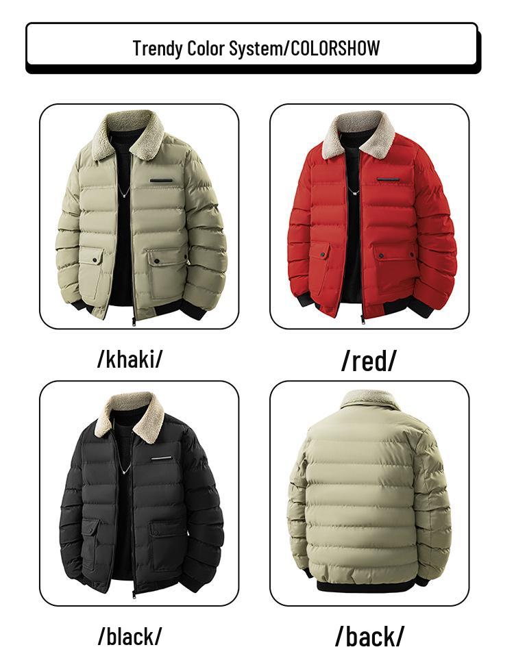 Winddichte Winterjacke für Herren aus Baumwolle mit warmem Pelzkragen – Jugendmode, trendiges Revers, vielseitiges Design