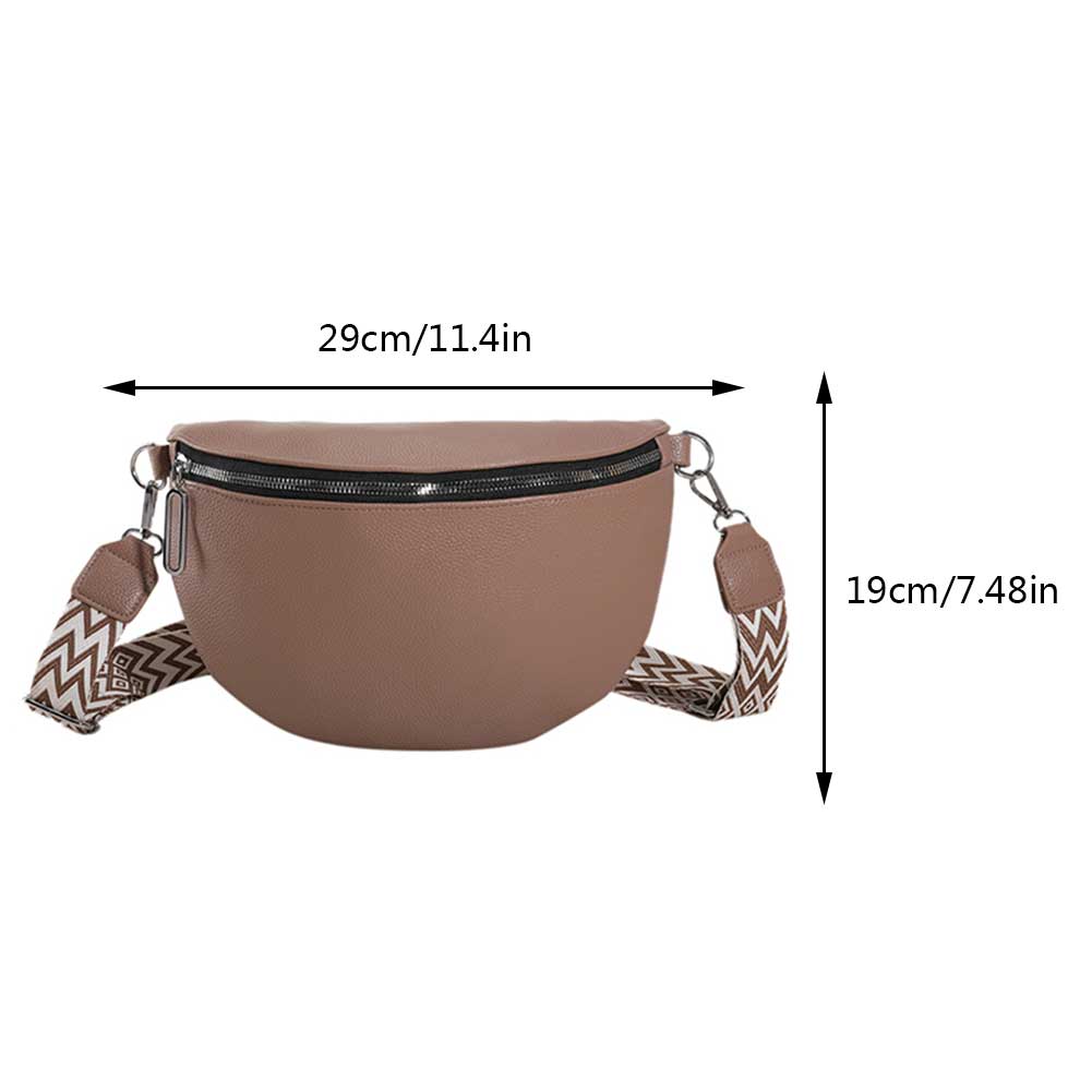 Casual Chest Bag 2025 Luxury Designer Women's Waist Bag Multi-pocket Street Fanny Pack PU Chest Bag Wide Strap Crossbody Bag