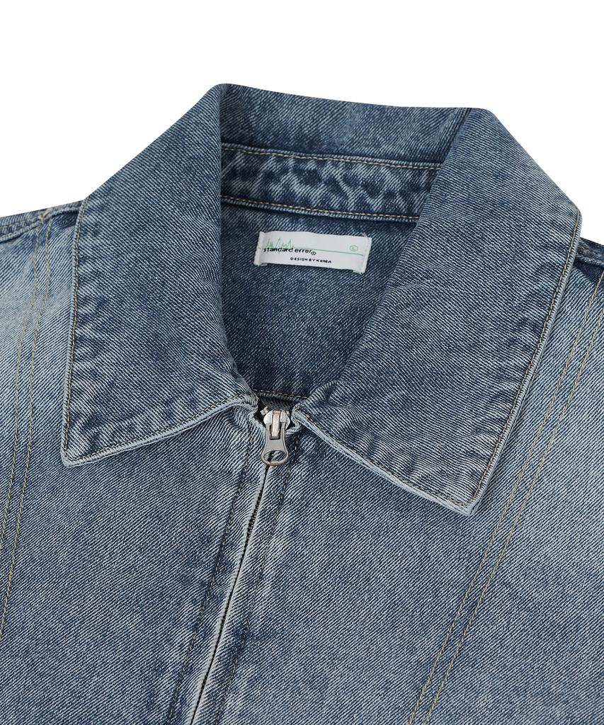 Standarderror 87-Stan118 [Classic] Florence Vintage Washed Minimal Denim Jacket Light Indigo
