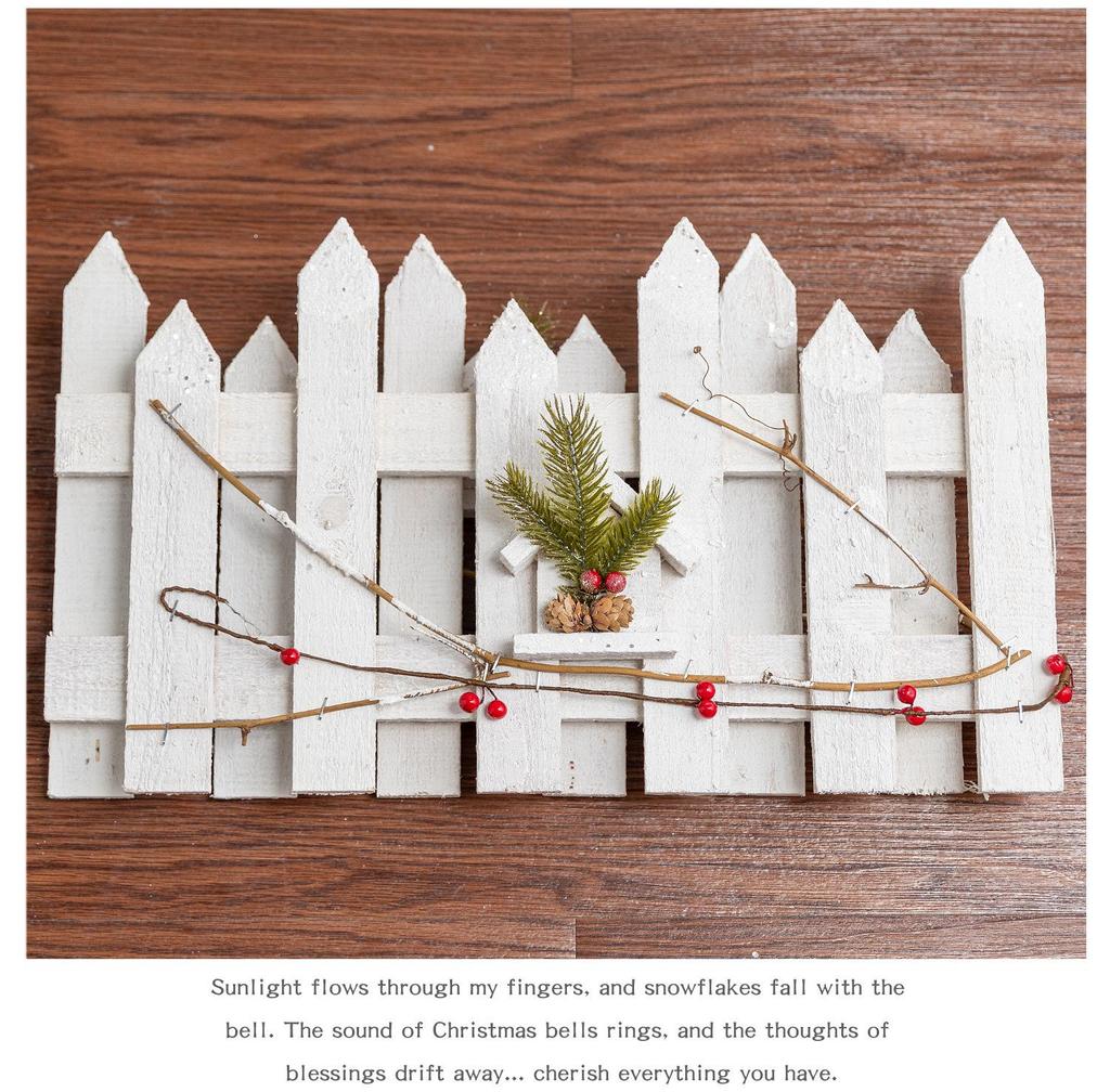 Popular Christmas Tree Skirt: Distressed White Wood Fence for Mall Window or Tabletop Decoration