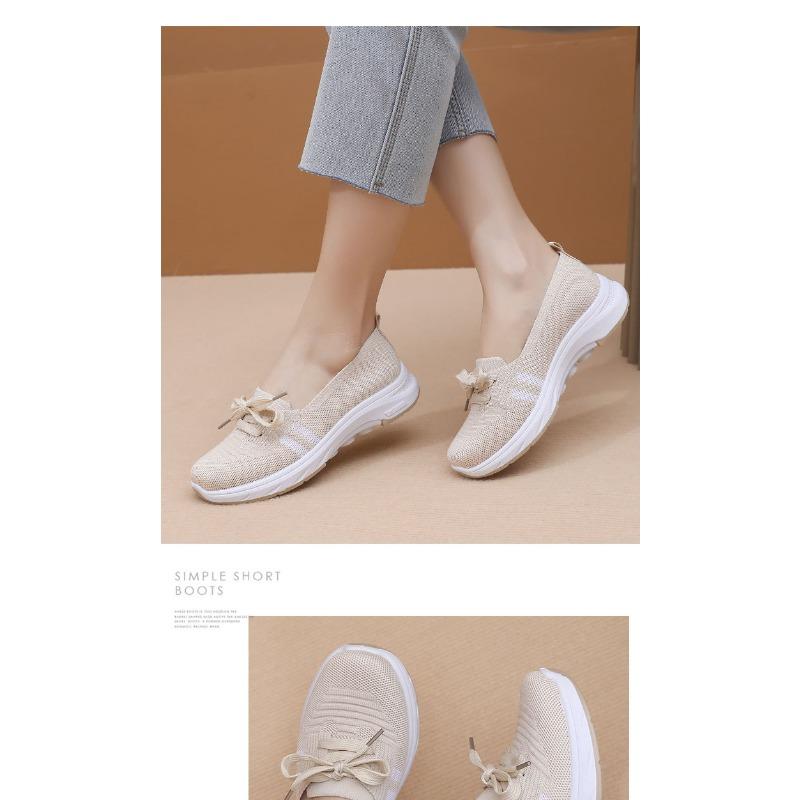 Spring and Autumn Women's New Foot Comfortable Soft Sole Walking Shoes Casual Fashion Sports Women's Shoes Middle-aged and Elderly Flat Shoes
