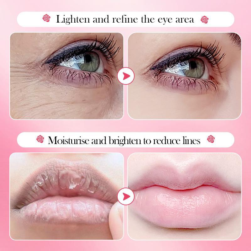 Sadoer Rose Eye Mask And Lip Mask Set Moisturizes Eyes And Protects Lips