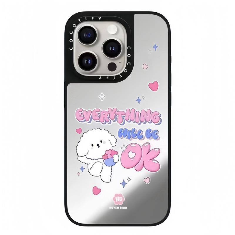 Cute Little Puppy for Apple 16pro Max for IPhone14Plus13 12 15 High-end Fashion Brand Mirror