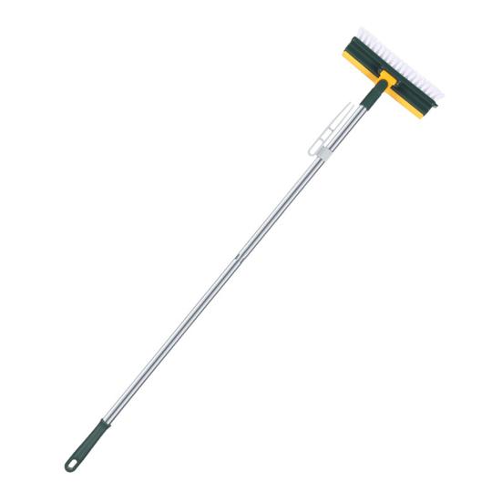 

Масштабируемая щетка для чистки пола 2-в-1 с длинной ручкой Портативная V-образная щетка для чистки с жесткой щетиной и скребком