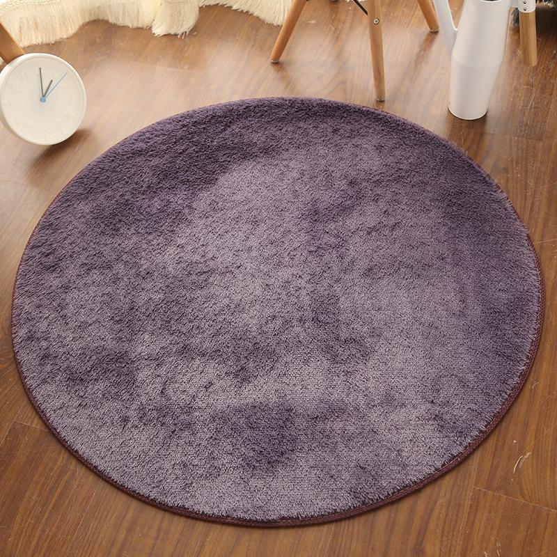 Silk Wool Round Rug Carpet Living Room Bedroom Bedside Floor Mat Tender Comfortable Simple Daily Warmth Various Colors Aesthetic