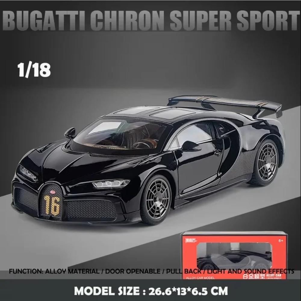 Große Größe 1:18 Bugatti Chiron Supercar Modell Colletable Miniatur Voiture Wohnkultur Druckguss Spielzeug Fahrzeug Kinder Junge Spielzeug Geschenk