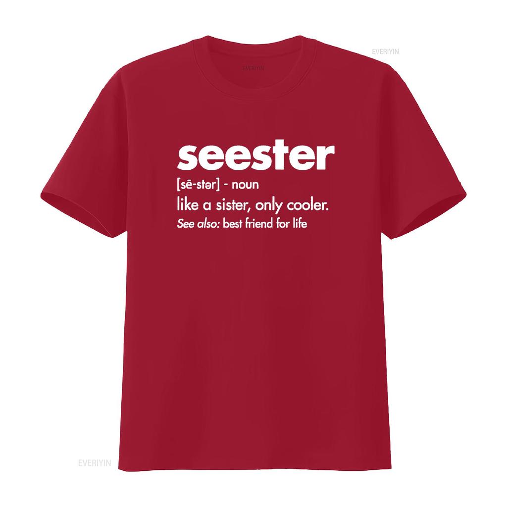 Seester Definition Mom Sister Friend Womens T Shirt Black vintage Washed Stylish fashion Top For Everyday Wear streetwear Soft