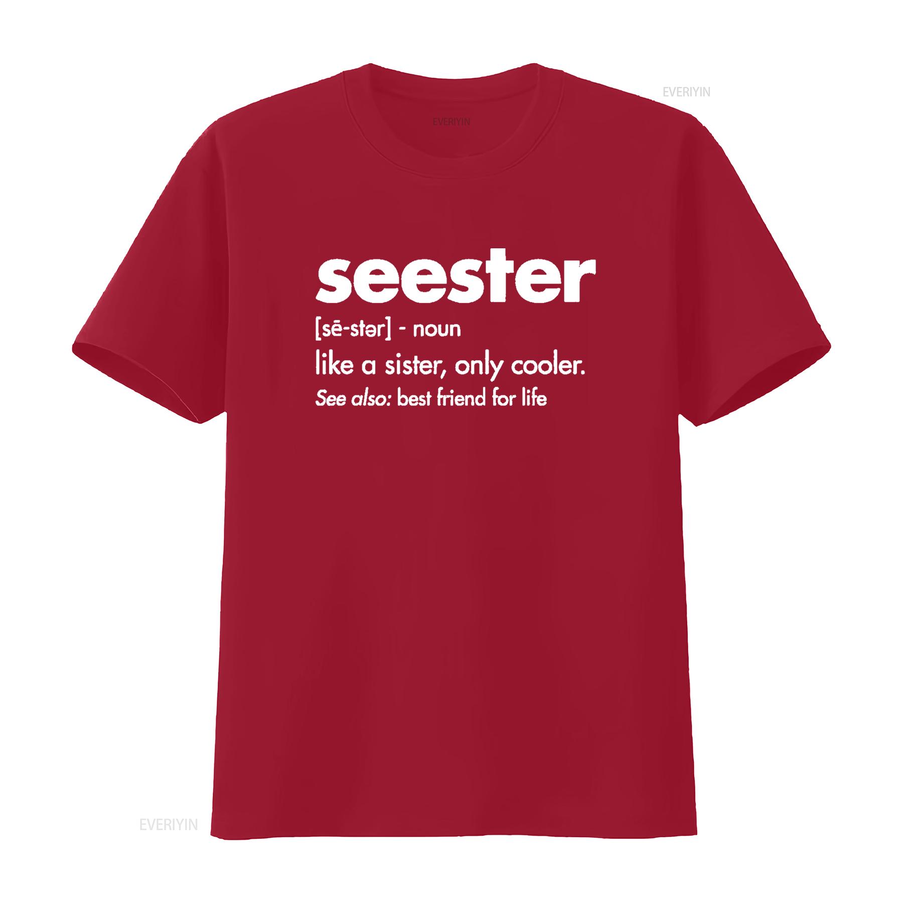 

Seester Definition Mom Sister Friend Womens T Shirt Black vintage Washed Stylish fashion Top For Everyday Wear streetwear Soft S