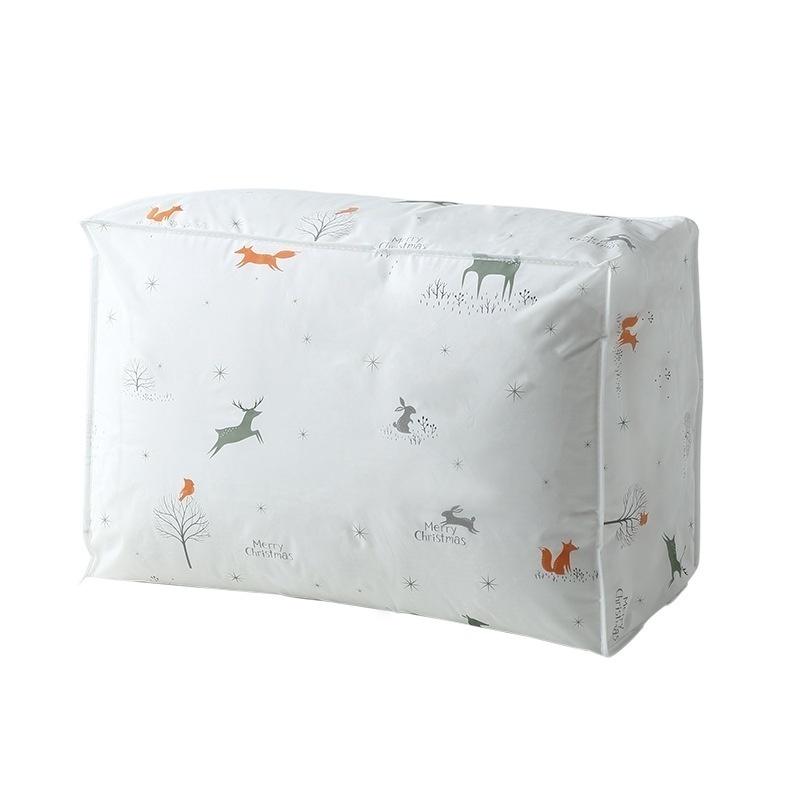 Hot Sale Foldable Quilt Storage Bag Feather Print Home Clothes Quilt Pillow Blanket Storage Bag Travel Luggage Organizer Bag 1pc