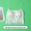 Silk Satin Mulberry Strap Top with Padded Bustier Bandeau Bra and Lace for Women