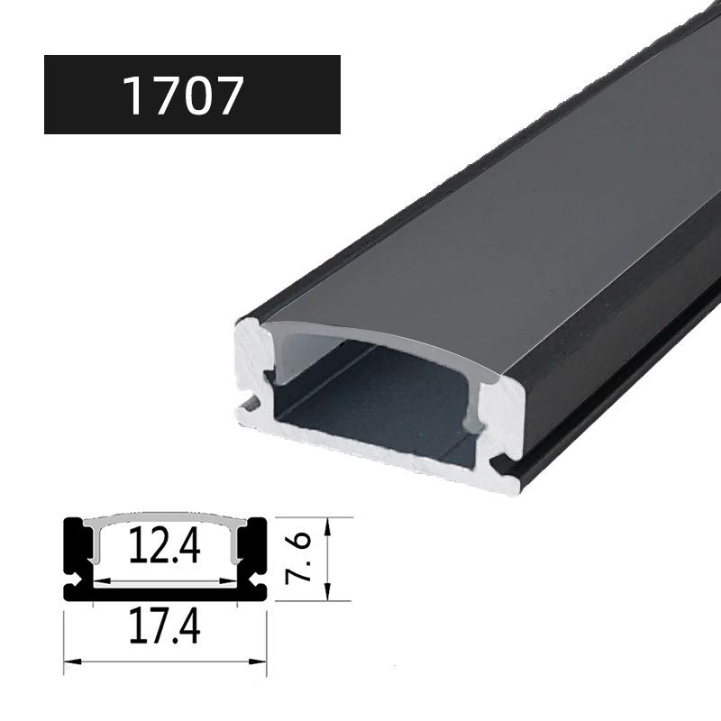 0.5m/1m 2-20pcs Black LED Aluminum Profile V/U/YW Style For 5050 5630 Strip Light Channel Black Cover Cabinet Closet Bar Lamp