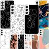 Abstract Line Women Face Phnoe Case for Samsung Galaxy S26 S25 Edge S23 S24 Ultra S22 Plus S21 S20 FE Unique Cover Soft Coque Ga