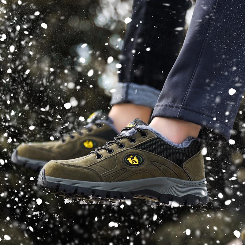 Winter Plus Plus Size Couple Anti Slip and Plush Warm Low Cut Outdoor Hiking Shoes Sports and Leisure Shoes Hiking Shoes 36-49