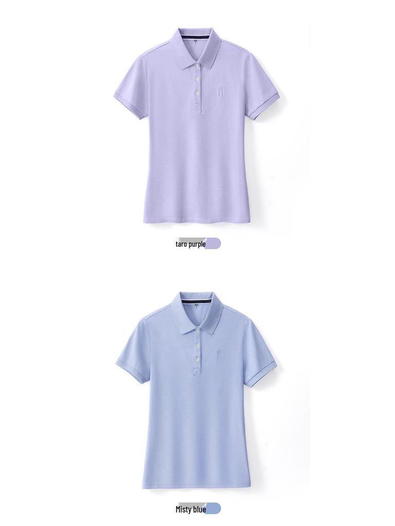 2025 Sommer Damen Stretch Basic Polokragen T-Shirt