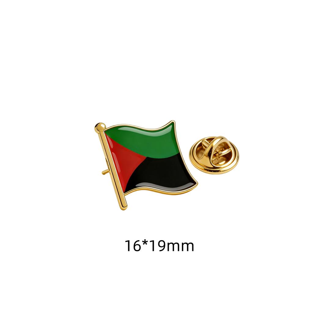 Custom 16*19mm Country Flag Pins for Traveller Personalized Stainless Steel Europe America Flag Brooches For Women Men Gift