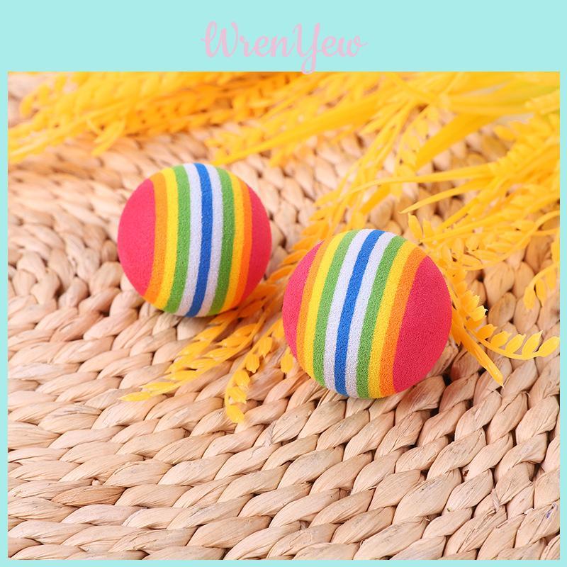 Rainbow Ball Chew Toy For Cats High-quality Rubber Material Large Size Interactive Cat Toy