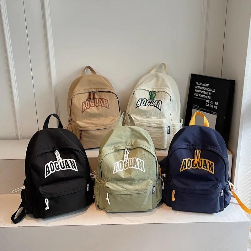 New Alphabet Backpack Women's Japanese Simple Large Capacity High School Student School Bag Travel Backpack