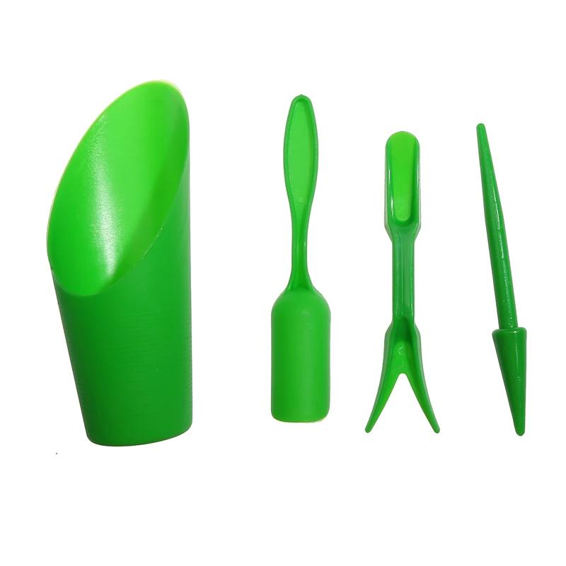 

4pcs Garden Planter Kit Sowing Shovel Spoon Succulents Seedlings Tool Bonsai Mini Agriculture Tool Plastic Home Garden Tools Set зелёный