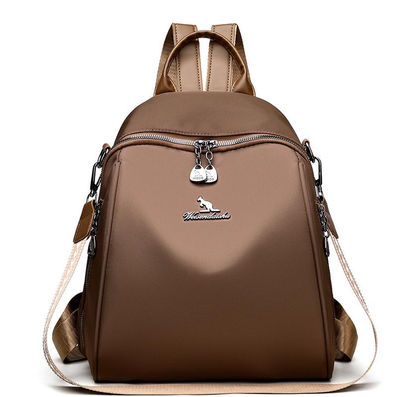 

Водоотталкивающий утолщенный нейлоновый рюкзак 2024, износостойкая многофункциональная дорожная сумка, высококачественная студенческая школьная сумка темно-коричневого