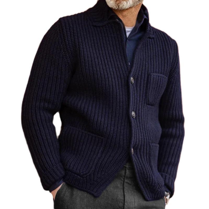 Sweater Stand-up Collar Slim-fit Knitted Cardigan 2025 Winter New Style Plus Size Casual Men's Clothing