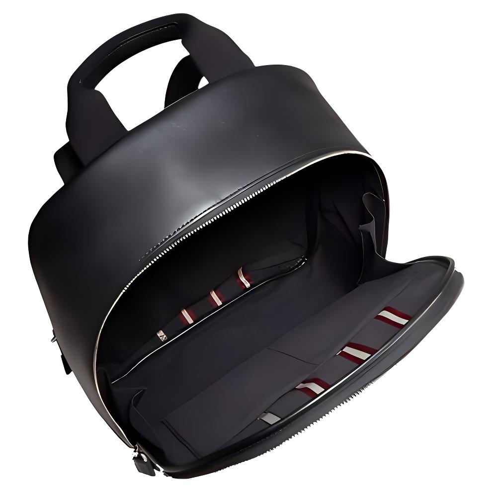 Bally Vintage Minimalist Striped Leather Backpack Mini Men Backpack Black 6227822