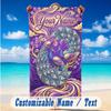 Decorative Artwork Theme Beach Towel Personalized Custom Name & Text Soft Quick Dry Beach Towel for Swimming Travel