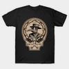 Men Black Print T-shirt Vintage Plague Doctor No-Cut Transfer Paper Print Cotton Tshirt