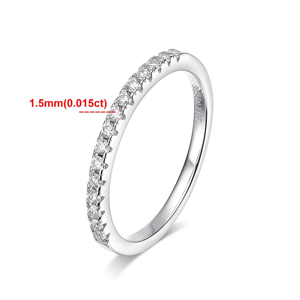 Real Moissanite Diamond Stackable Rings for Women   CopperPlated 18K Gold Half Eternity Wedding Band Jewelry Houtros