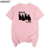 Black Cat Short Sleeve Tshirt Cotton Unisex T Shirt New Tee Tshirt Unisexs Unisex Fashion