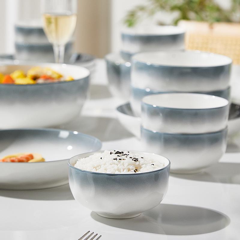 Verdicktes Anti-Verbrühungs-Keramik-Geschirrset mit Schüsseln und Tellern