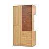 Vetrina Moderna con Illuminazione LED - 150H cm - Porta in Vetro, Ripiani Multiuso, 15 Opzioni di Colore, Ampio Spazio di Archiviazione, Ripiano in Vetro