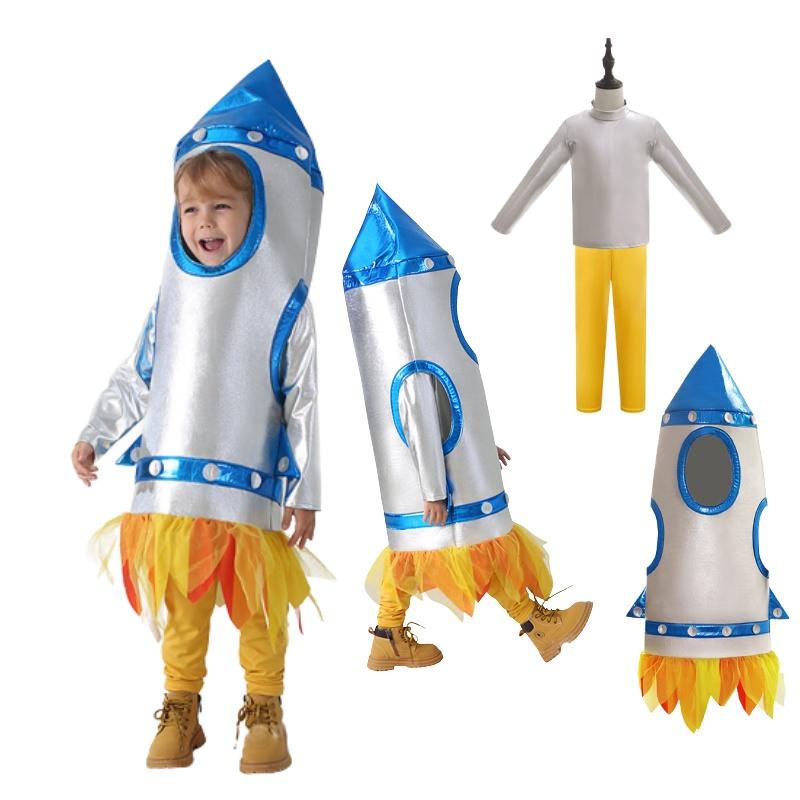 Kids Cosplay Rocket Costume Stage Space Suit Astronaut Role Kindergarten Playing